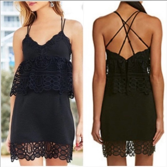 Gianni Bini Dresses & Skirts - Gianni Bini Monica Black Lace Peplum Dress NWT 4